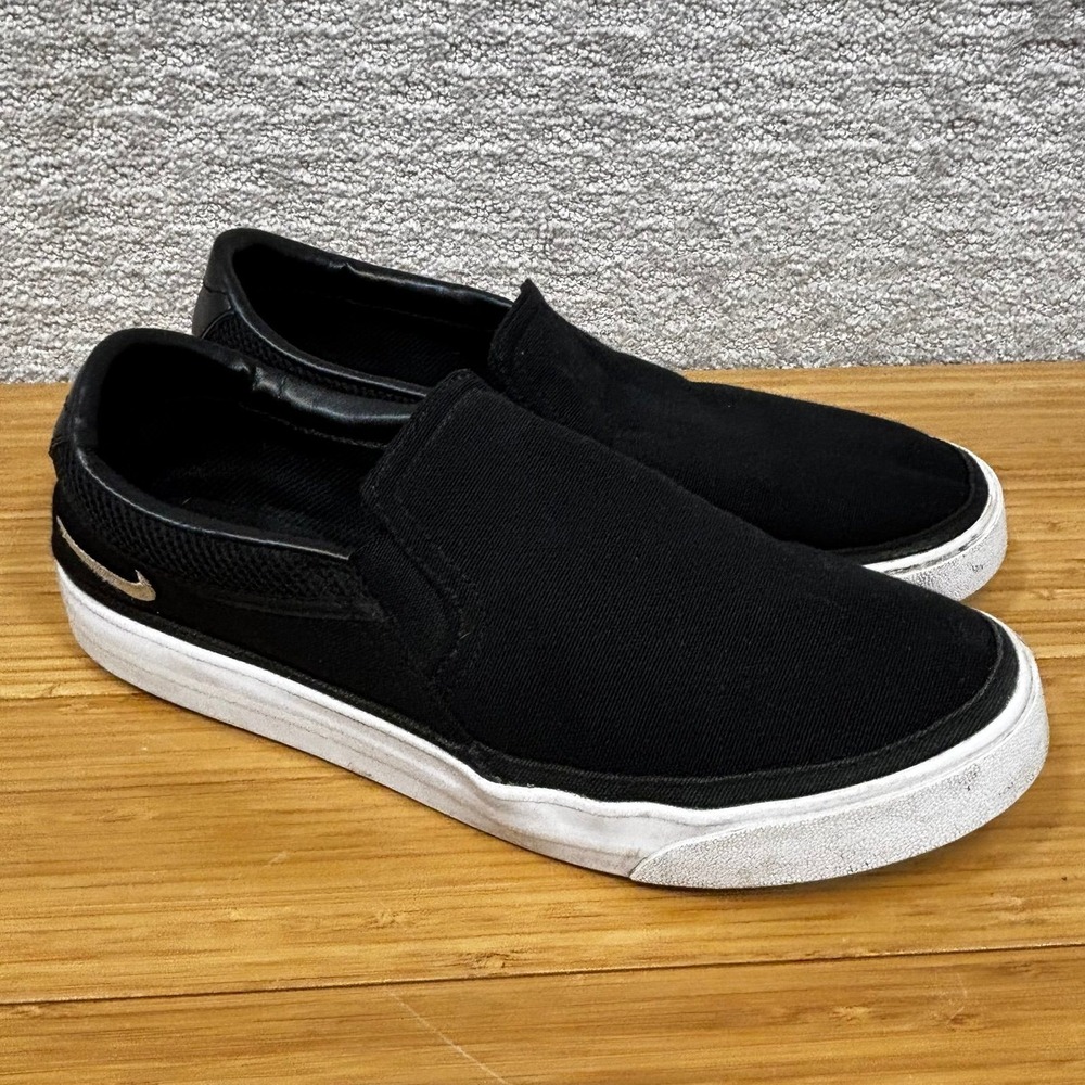 Nike Court Legacy Slip-On Womens Size 10 Casual Shoes‎ Black Sneakers CW6540-002